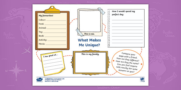What Makes Me Unique? Worksheet | Twinkl Originals - Twinkl