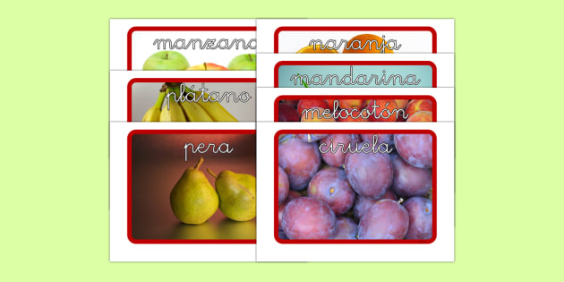 La Fruta Tarjetas De Vocabulario (teacher Made)