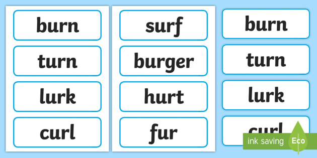 Words With Ur In Them Flashcards Primary Resources