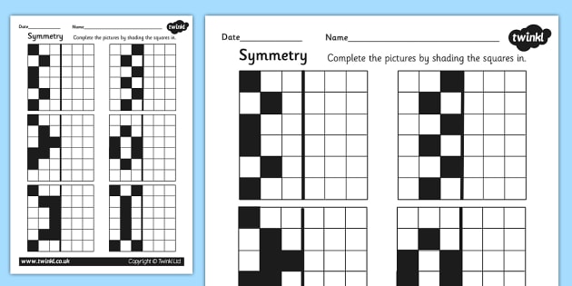 Symmetry Worksheet / Activity Sheet - symmetrical, numeracy