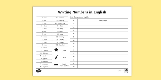 writing numbers in words worksheet teacher made