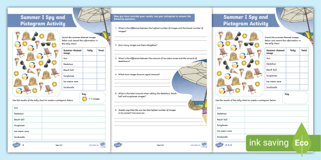 LKS2 Summer I Spy and Pictogram Activity