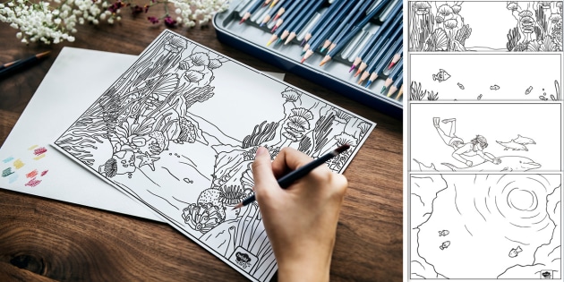 Under the Sea Colouring Sheets | Twinkl Party (teacher made)