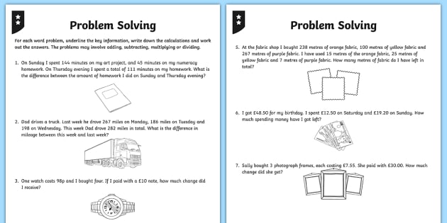 addition and subtraction problem solving worksheets for grade 2