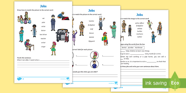 FREE! - Jobs Worksheet - Primary Resources (Teacher-Made)