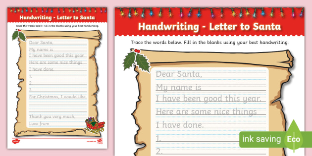 Santa handwriting deals