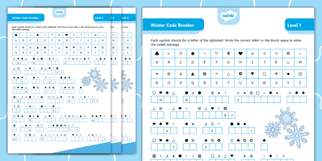 Winter Secret Code Breaker | Code Breaker Puzzles Printable