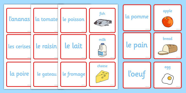 French Food Matching Cards - French, Food, Match, Cards, France