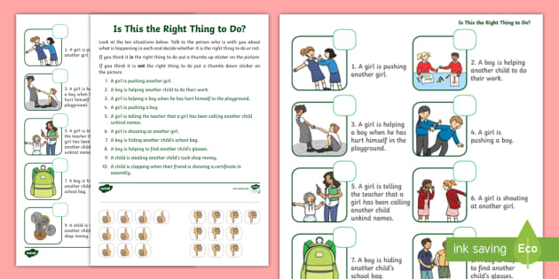 Right and Wrong Worksheet - CfE Right Wrong (Teacher-Made)