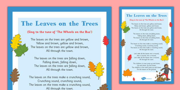 The Leaves on the Trees Rhyme (teacher made)