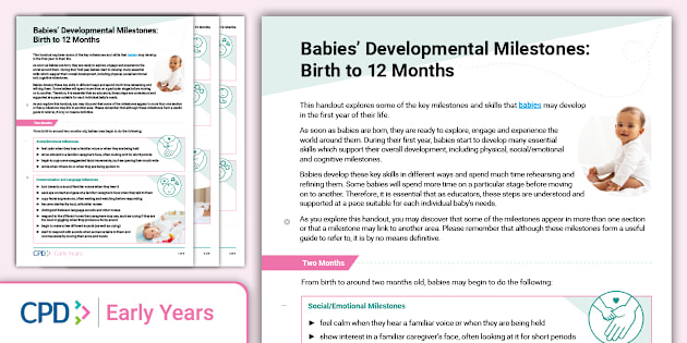 CPD: Babies' Developmental Milestones: 0-12 Months