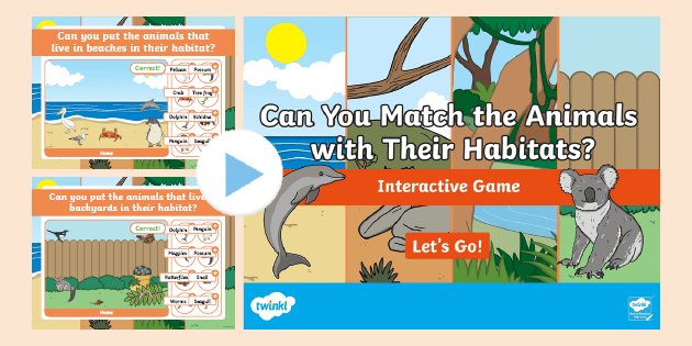 Match the Australian Animals and Habitat Interactive Game