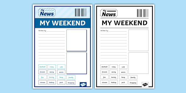 Newspaper On the Weekend Writing Template