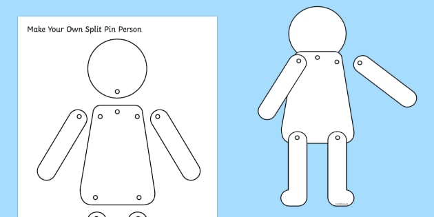 Blank Split Pin Person Template - Art and Craft Resources