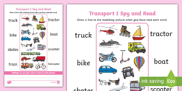 Transport I Spy And Read Phase 5 Phonics Activity