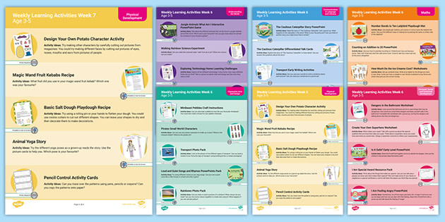 Weekly Learning Activities Week 7 (Ages 3-5) (teacher made)
