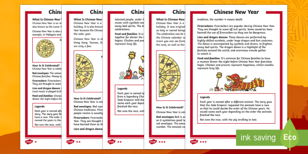 Chinese New Year KS1 (28th January) Differentiated Fact File - Chinese New