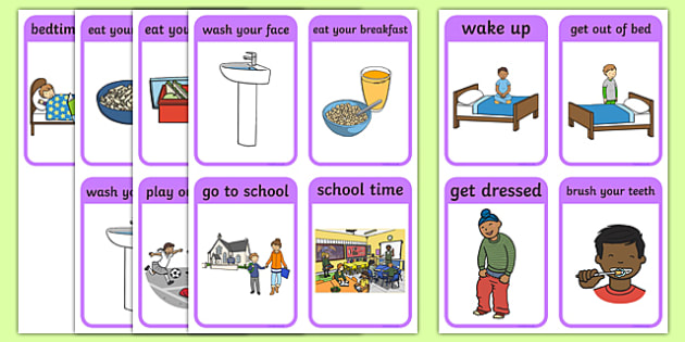 daily routine picture cards