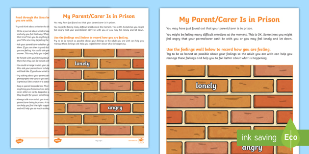 my parent carer is in prison worksheet teacher made