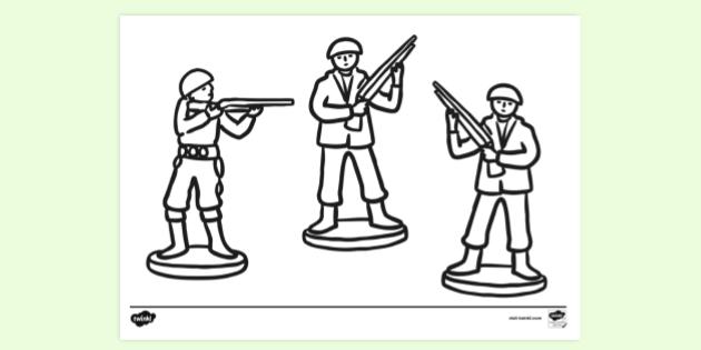 FREE! - Toy Soldiers Colouring Sheet - Primary School - Twinkl