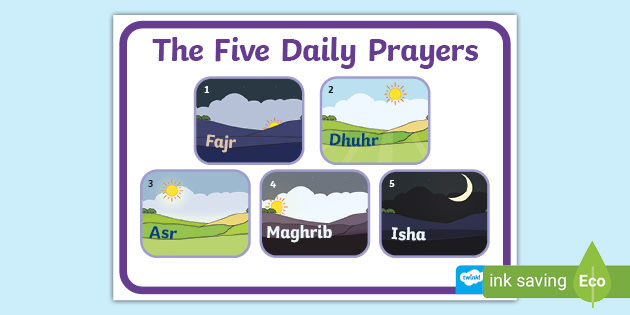 The Five Daily Prayers Display Poster (Teacher-Made), 59% OFF