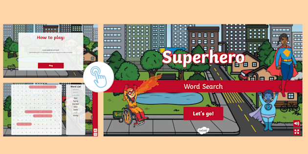 Superhero Interactive Word Search