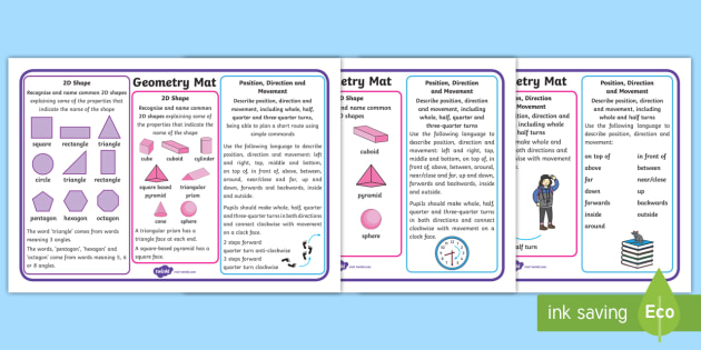 Year 1 Geometry Differentiated Maths Mats Toolkit