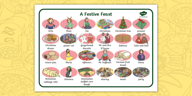 A Festive Feast Word Mat (teacher made)