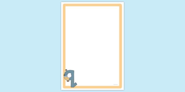 free simple blank letter q page border twinkl page borders