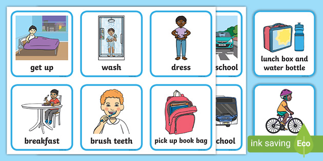 Visual Timetable Getting Ready For School Boys 