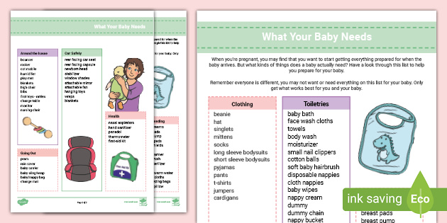 Baby Items List Guide - Parents - Birth To Two