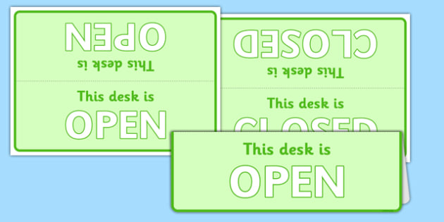 Post Office Open And Closed Desk Signs Teacher Made