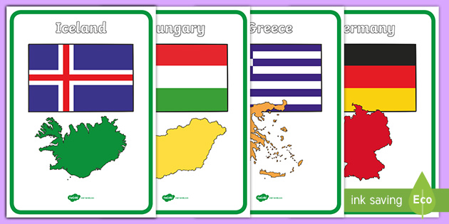 European Country Shapes and Flags Poster (Teacher-Made)