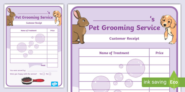 Pet Groomers Role Play Customer Receipts (teacher made) - Customer Reviews For Pet Groomers