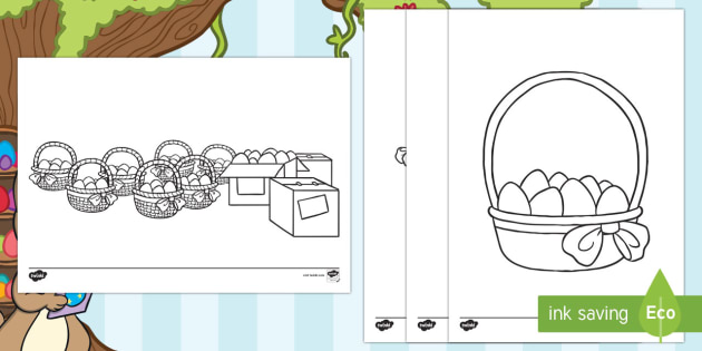 easter basket eggs coloring pages teacher made