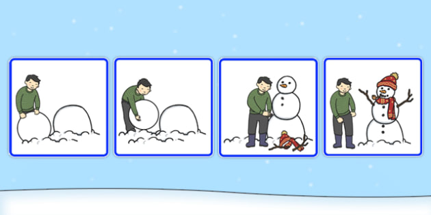 Snowman Sequencing Cards Printable Twinkl Symbols 3170