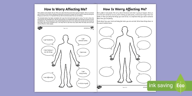 How Is Worry Affecting Me? Worksheet (teacher made)