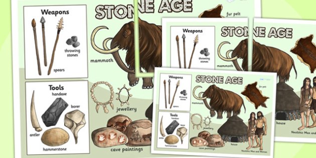 The Stone Age Large Display Poster - stone age, posters, history