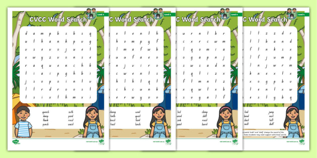 Twinkl Phonics Level 4 CVCC Word Search (Teacher-Made)