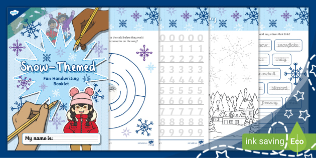 Snow-Themed Fun Handwriting Booklet (Ages 5 - 7)