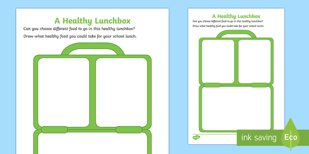 Healthy Lunch Worksheet Lunch Box Template teacher Made 