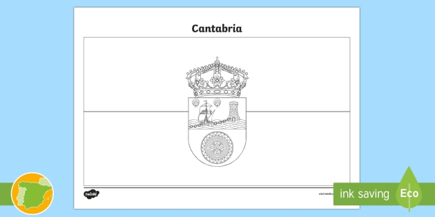 Hoja De Colorear La Bandera De Cantabria Teacher Made