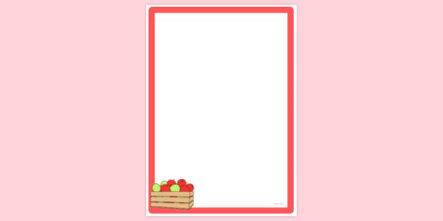 Simple Blank Box of Apples Page Border | Twinkl