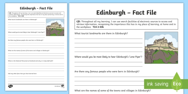 Edinburgh Fact File - Scottish Cities, Scotland, city, TCH, ICT