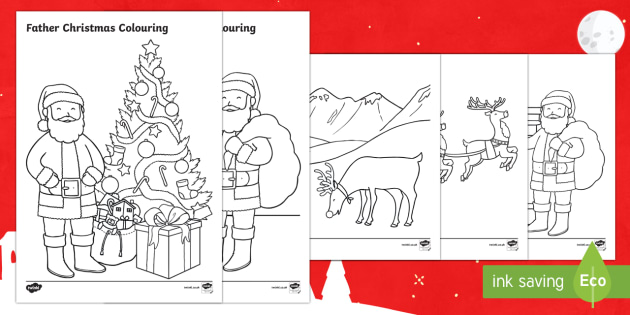 father christmas colouring pictures  santa colouring pages