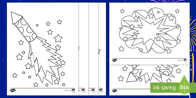 Fireworks Coloring Sheets - Pages New Years Activity Activities