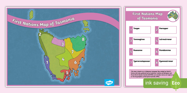 First Nations Map Of Tasmania Teacher Made