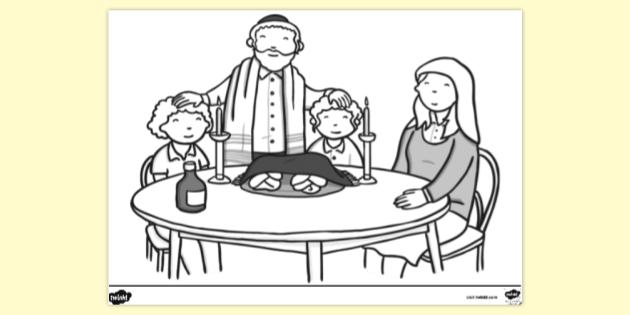 FREE! - Jewish Family Blessing Boy with Cross | Colouring Sheets