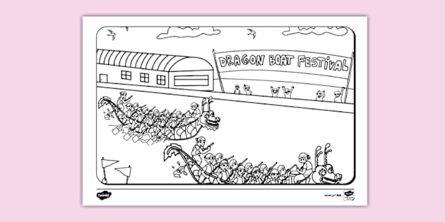 Coloring Printable Dragon Boat Craft Template Free Printable Chinese