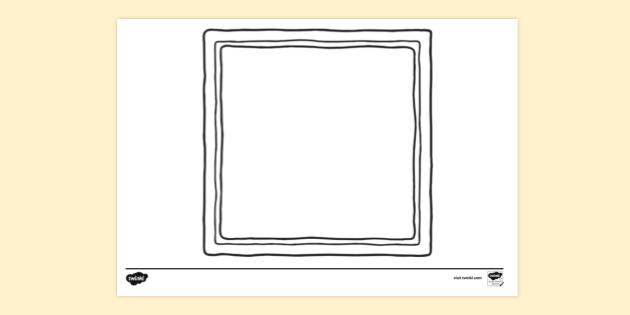 Square Pizza Base Colouring | Colouring Sheets